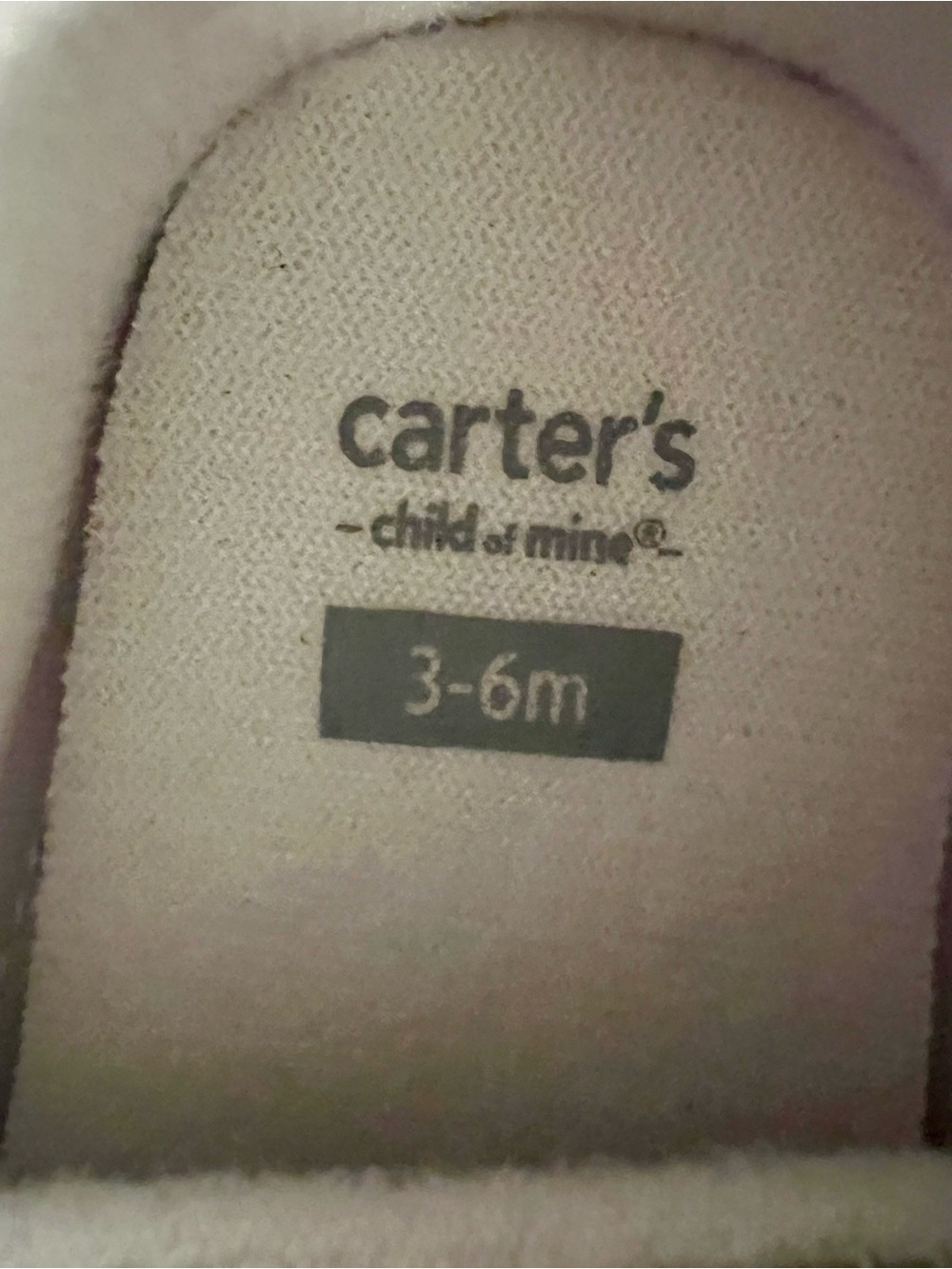 Carter's Floral Baby Shoes with Pink Flower Accent. Size 3-6 mo - Picture 2 of 6